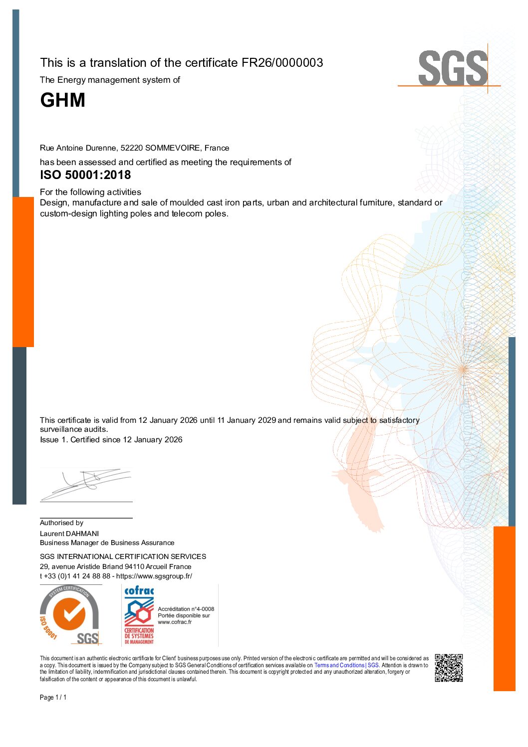 Conception, fabrication et vente de fonte sur modèles, de mobiliers urbain et architectural, de supports d'éclairage standards ou spécifiques et de poteaux télécom.